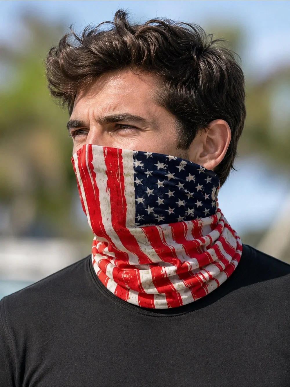 American Flag Neck Gaiter Tube Scarf Face Cover Patriotic USA One Size